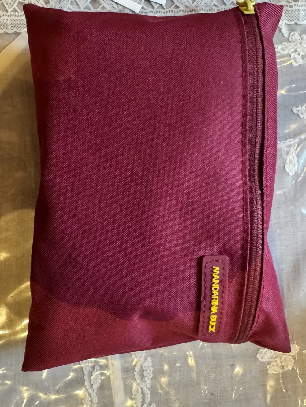 Mandarina Duck Wine Red Travel Pouch
